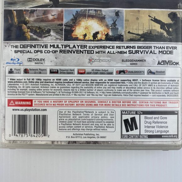 Call of Duty MW3 PS3 Video Game 2011 Case Booklet Disc Rated Mature - Picture 4 of 7